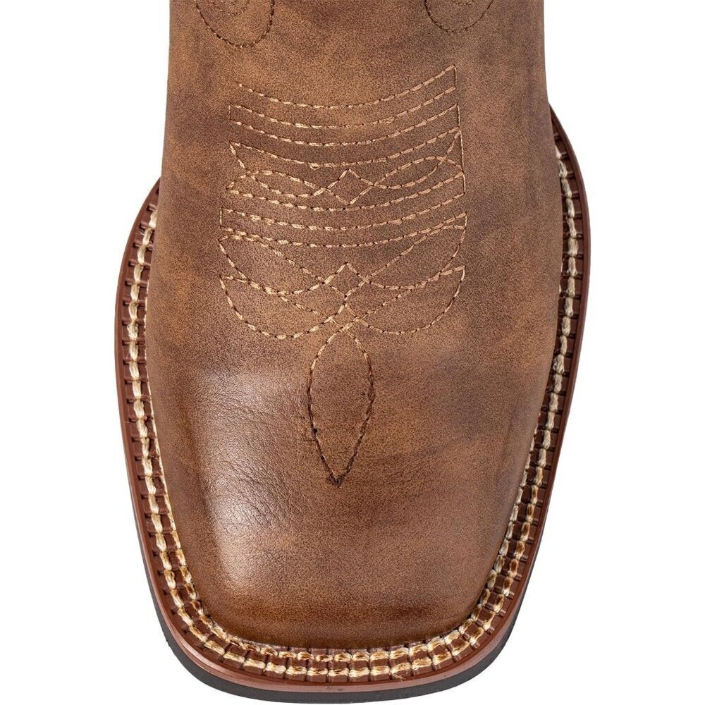 SheSole Womens Dark Brown Cowboy Square Toe Cowgirl Wide Calf Western Boots - Picture 4 of 6